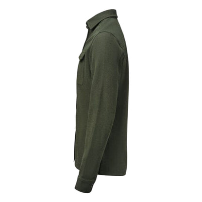 Pine Green - Side - James Harvest Mens Hicksville Long-Sleeved Overshirt