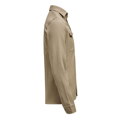 Khaki Brown - Lifestyle - James Harvest Mens Hicksville Long-Sleeved Overshirt