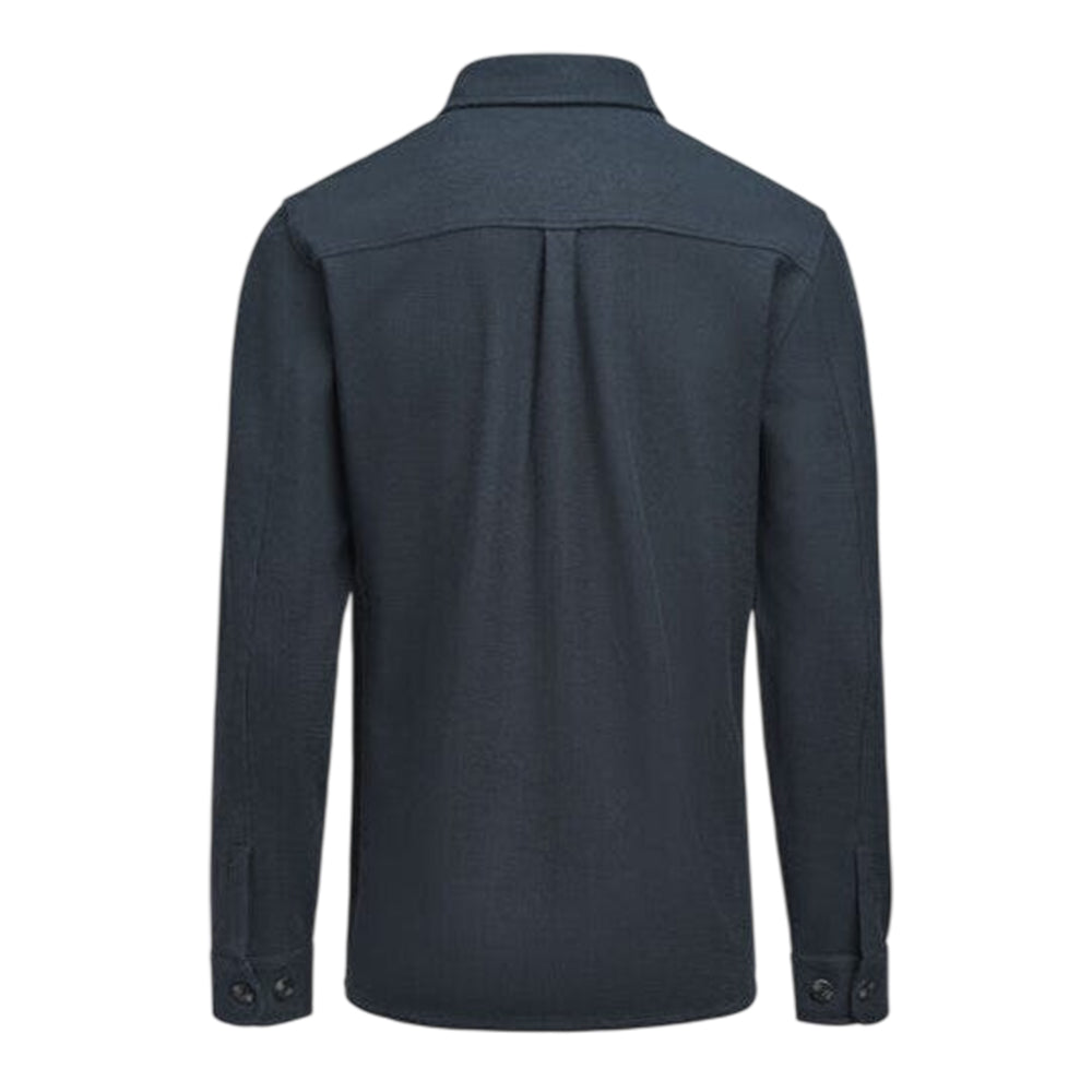 Navy - Back - James Harvest Mens Hicksville Long-Sleeved Overshirt