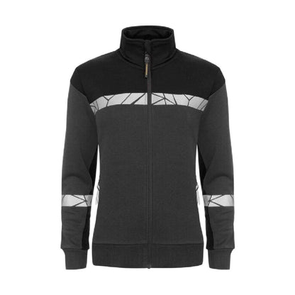 Grey-Black - Front - Projob Womens-Ladies Progression 7105 Reflective Sweatshirt