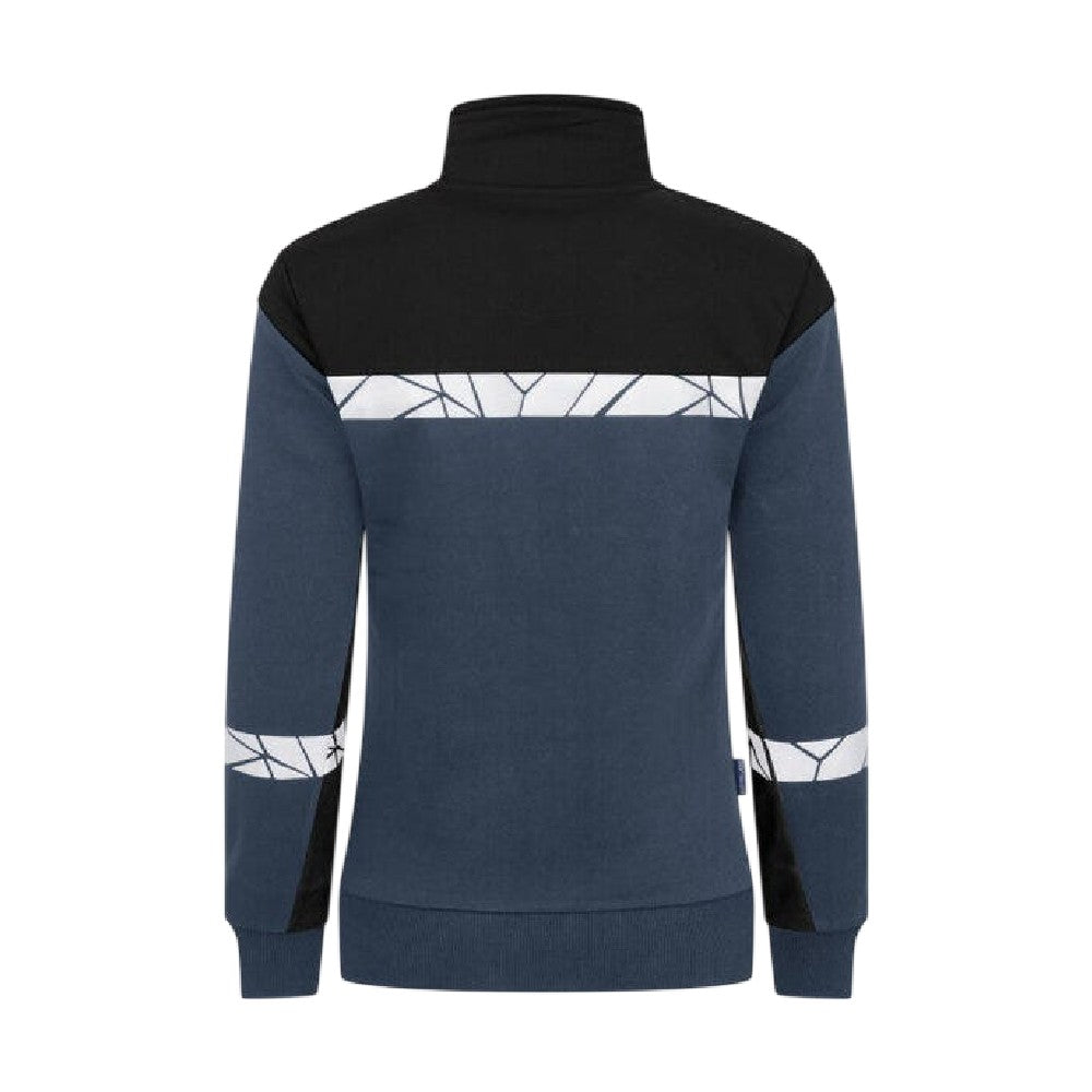 Navy-Black - Back - Projob Womens-Ladies Progression 7105 Reflective Sweatshirt