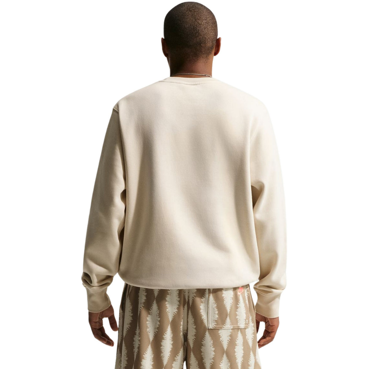 Light Khaki-White - Back - Nike Mens Club Crew Neck Sweatshirt