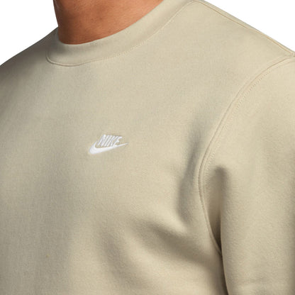 Light Khaki-White - Lifestyle - Nike Mens Club Crew Neck Sweatshirt