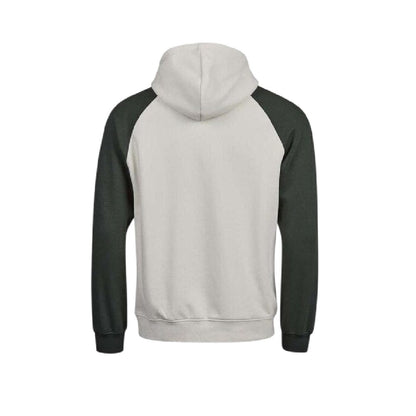 Cement-Dark Green - Back - Tee Jays Mens Unlabeled Two Tone Relaxed Fit Raglan Hoodie