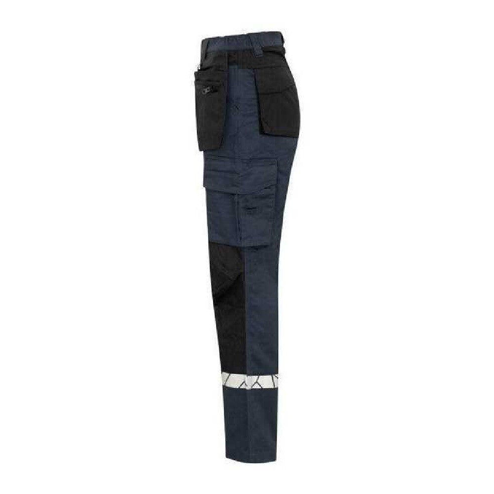 Navy-Black - Side - Projob Womens-Ladies Progression 7513 Work Trousers