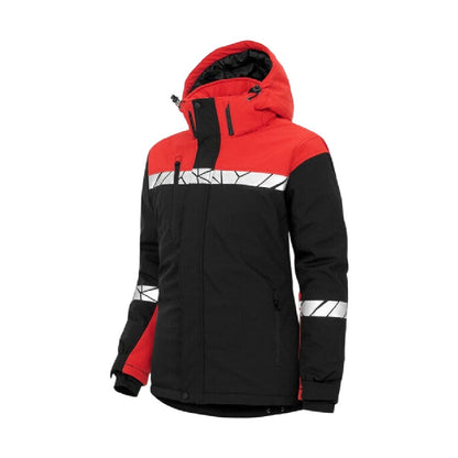 Black-Red - Pack Shot - Projob Womens-Ladies Progression 7418 Soft Shell Jacket