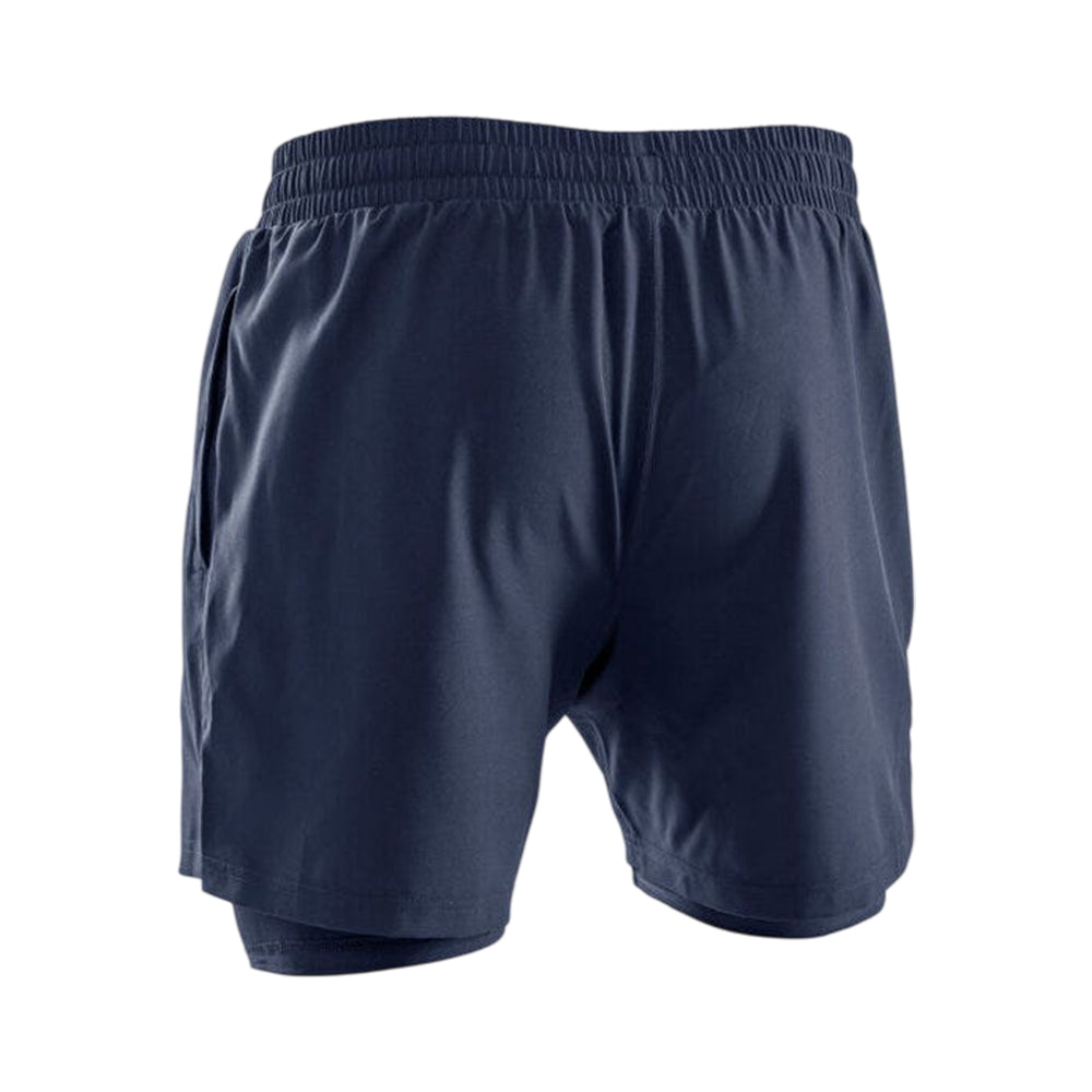 Navy - Back - Spiro Mens Recycled Running Shorts