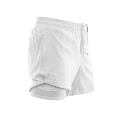 White - Back - Spiro Mens Recycled Running Shorts