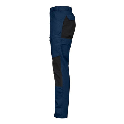 Navy - Side - Projob Womens-Ladies 2521 Stretch Work Trousers