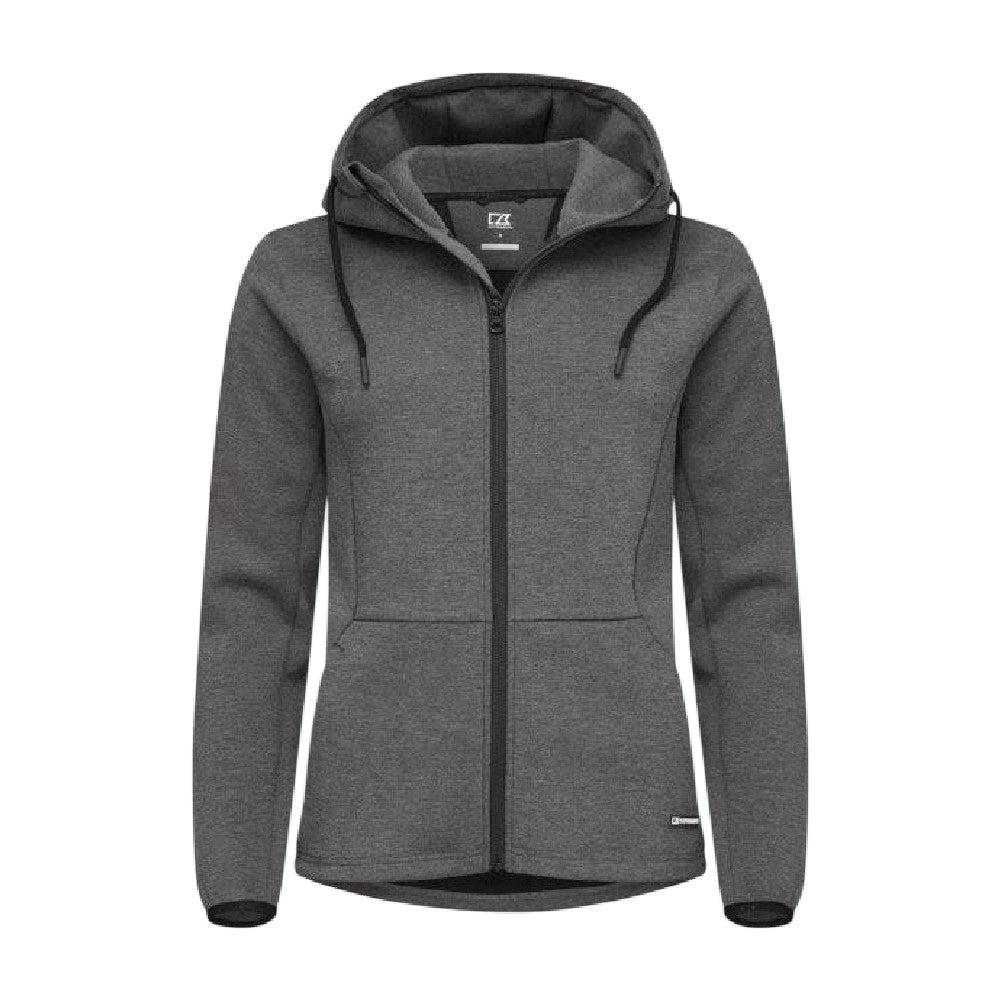 Anthracite Melange - Front - Cutter & Buck Womens-Ladies Pemberton Lightweight Full Zip Hoodie
