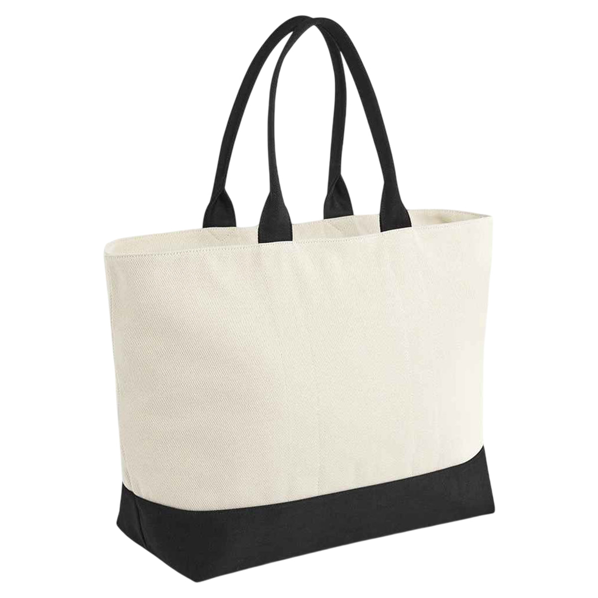 Natural-Black - Front - Quadra Puerto Weekender Twill Tote Bag