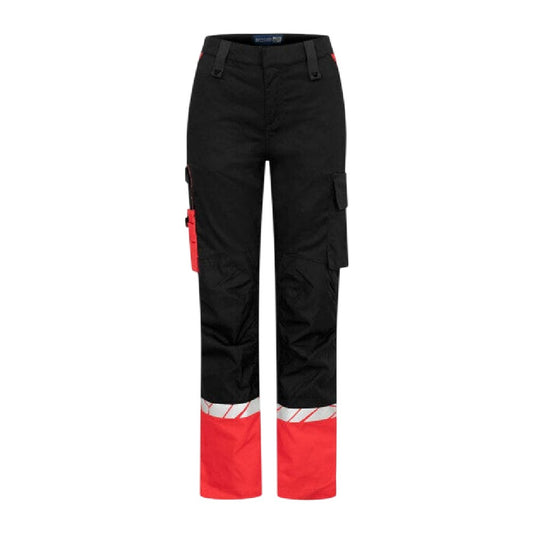 Black-Red - Front - Projob Womens-Ladies Progression 7512 Work Trousers
