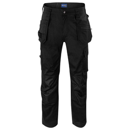 Black - Front - Projob Mens Prio 5570 Stretch Work Trousers