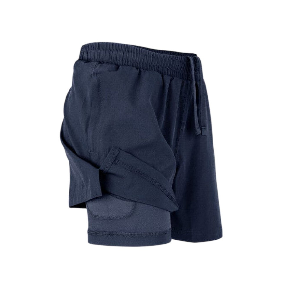 Navy - Side - Spiro Childrens-Kids Recycled Shorts