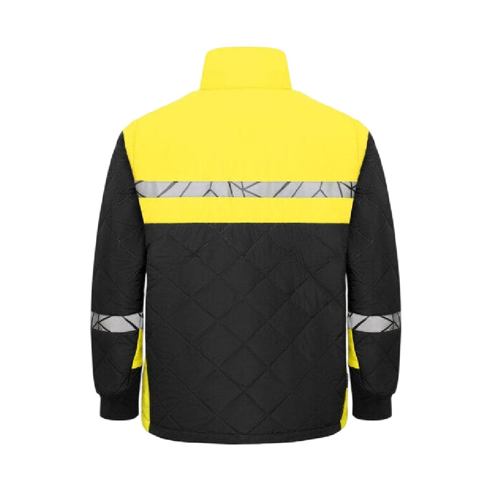 Black-Yellow - Back - Projob Mens Progression 7404 Jacket