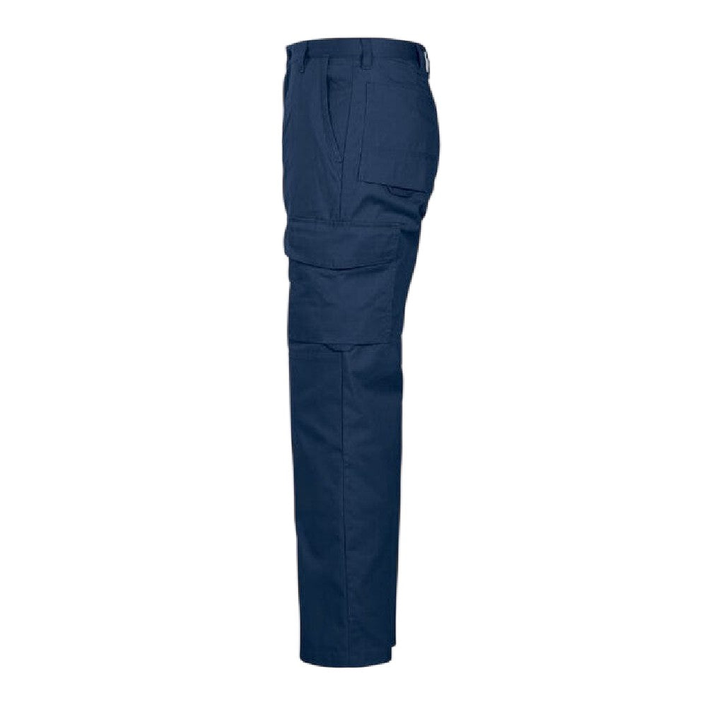 Navy - Side - Projob Mens 2501 Plain Work Trousers