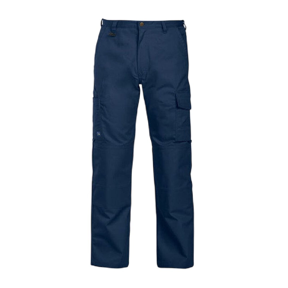 Navy - Front - Projob Mens 2501 Plain Work Trousers