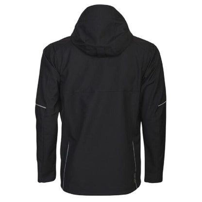 Black - Back - Projob Mens 3406 Functional Hooded Jacket