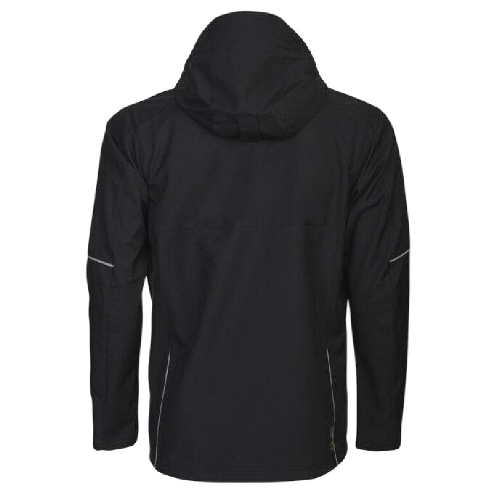 Black - Back - Projob Mens 3406 Functional Hooded Jacket