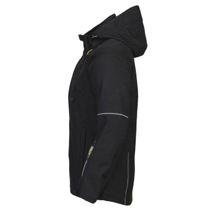 Black - Side - Projob Mens 3406 Functional Hooded Jacket