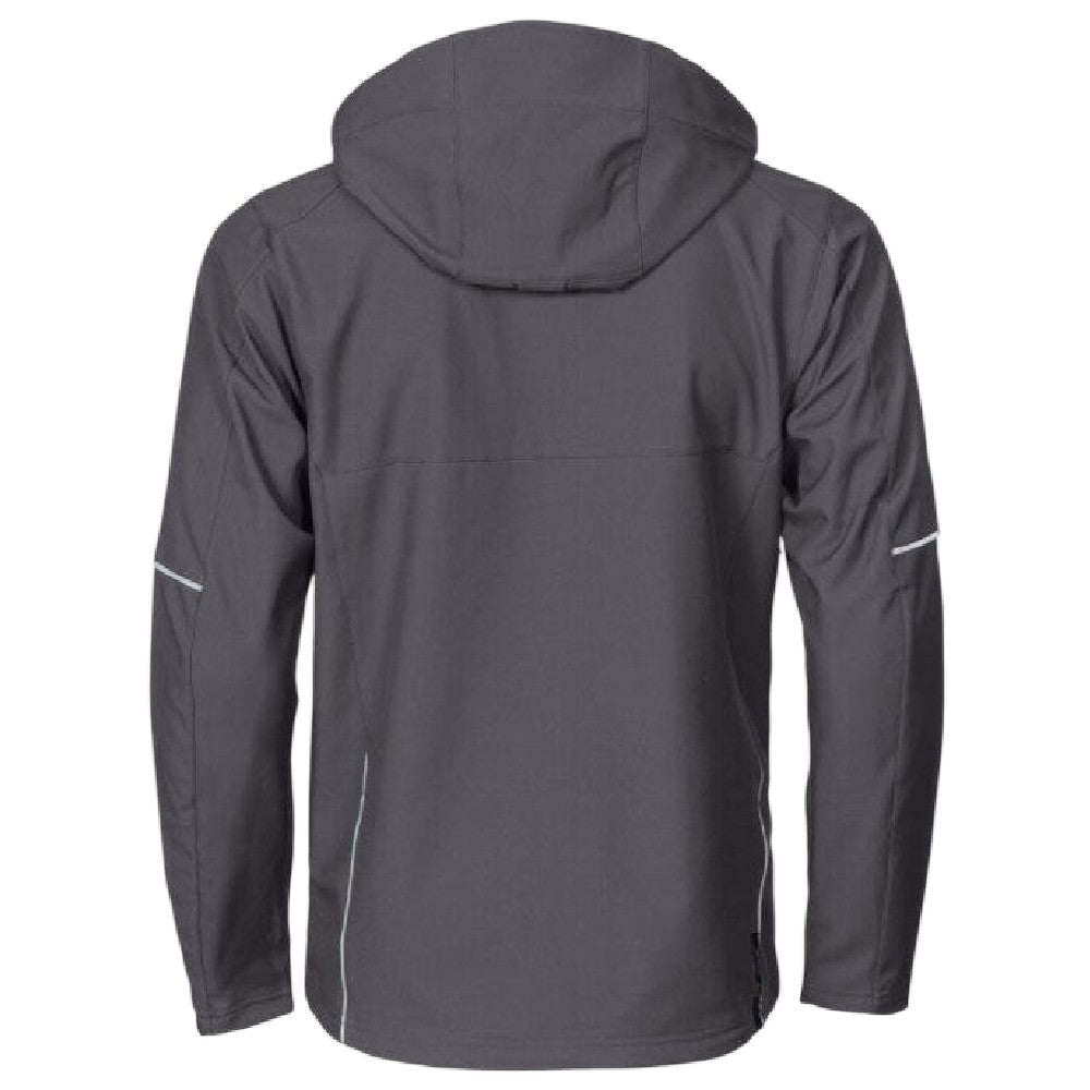 Grey - Back - Projob Mens 3406 Functional Hooded Jacket
