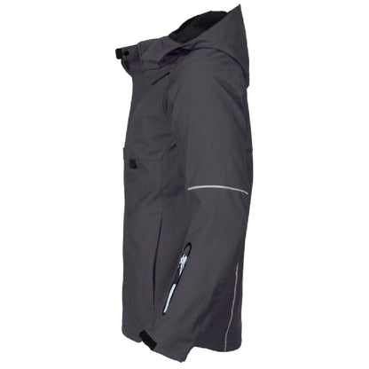 Grey - Side - Projob Mens 3406 Functional Hooded Jacket