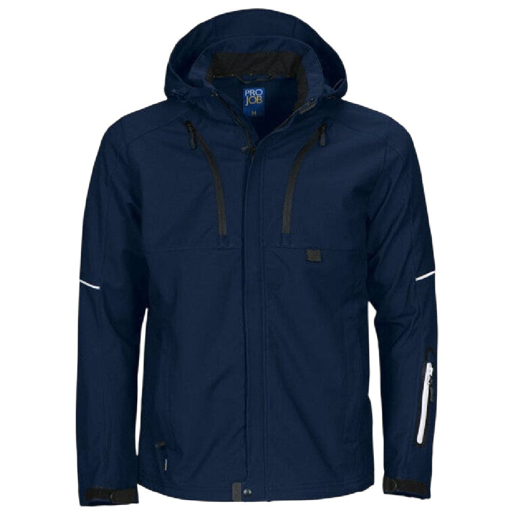 Navy - Front - Projob Mens 3406 Functional Hooded Jacket