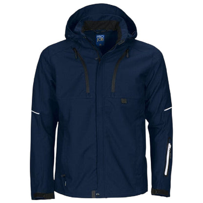Navy - Front - Projob Mens 3406 Functional Hooded Jacket