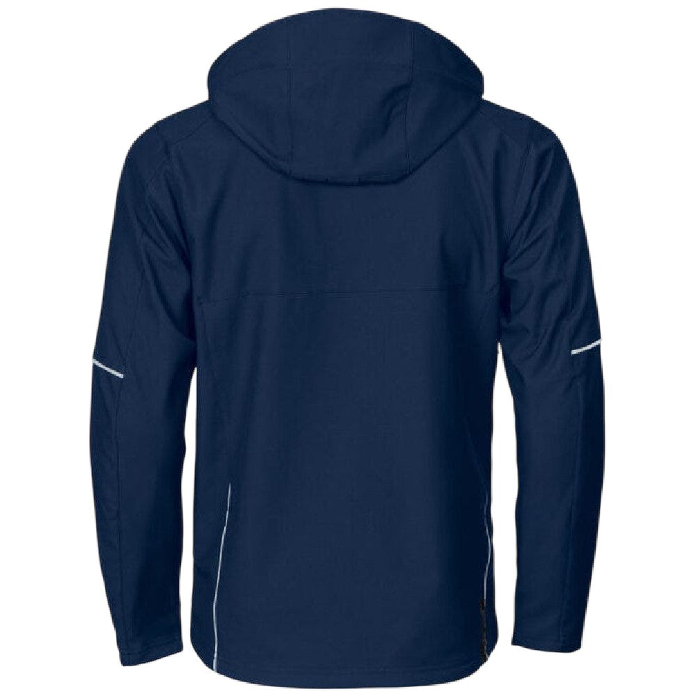 Navy - Back - Projob Mens 3406 Functional Hooded Jacket