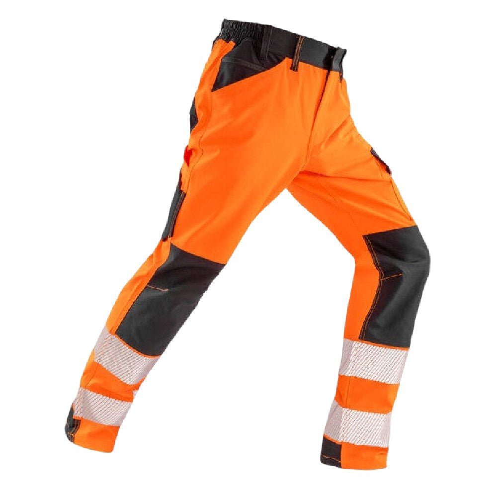 Fluorescent Orange - Side - Result Safe-Guard Mens Stretch Safety Trousers