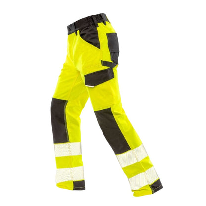 Fluorescent Yellow - Front - Result Safe-Guard Mens Stretch Safety Trousers
