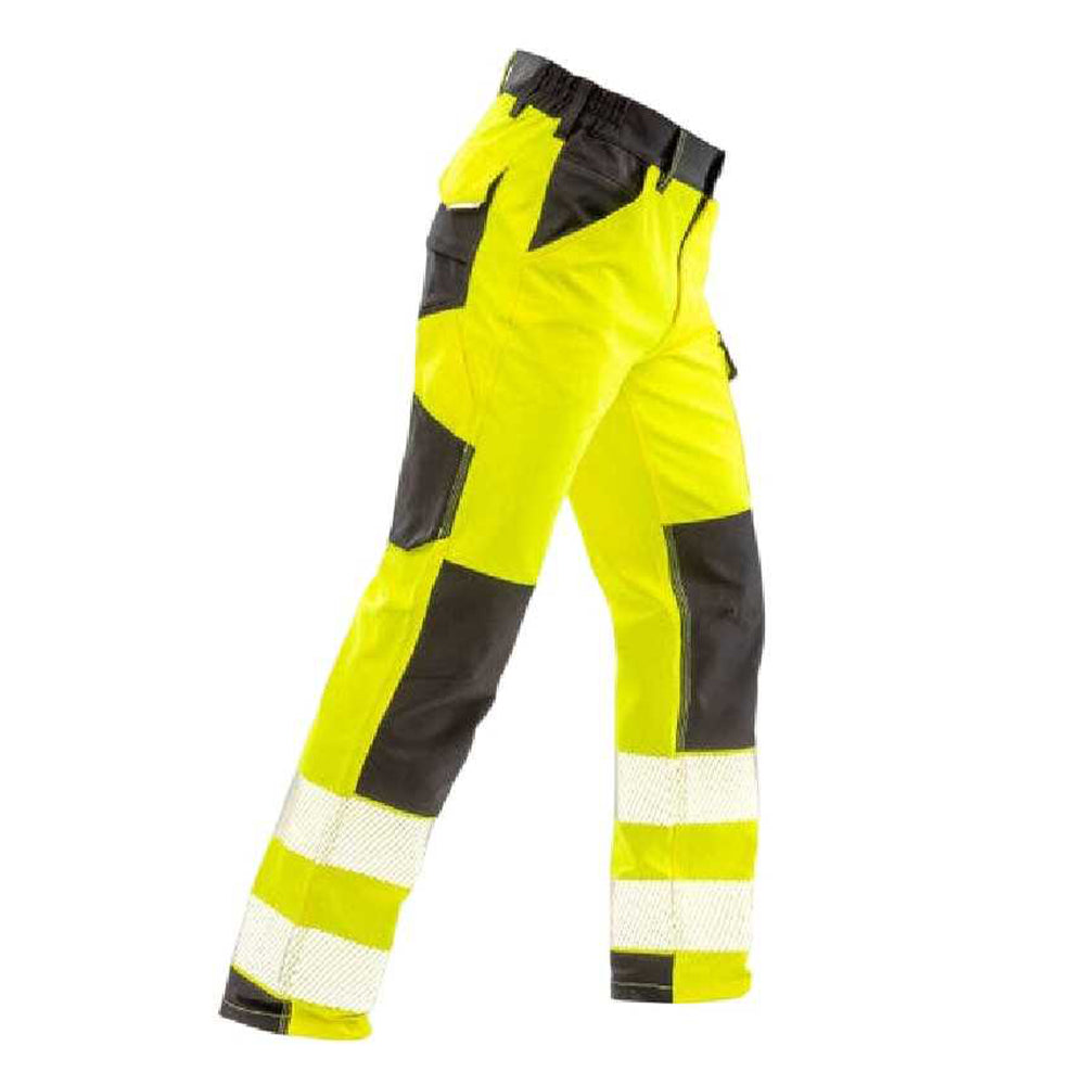 Fluorescent Yellow - Side - Result Safe-Guard Mens Stretch Safety Trousers
