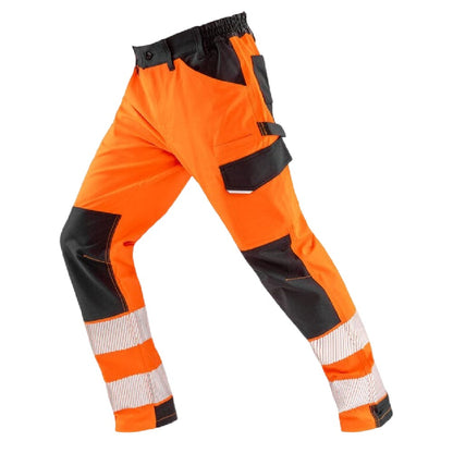 Fluorescent Orange - Front - Result Safe-Guard Mens Stretch Safety Trousers