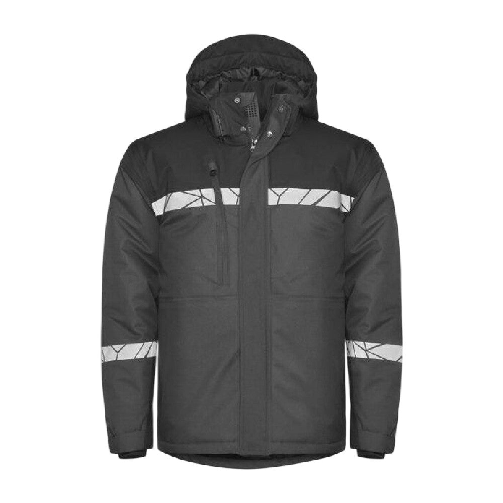 Grey-Black - Front - Projob Mens Progression 7413 Padded Jacket