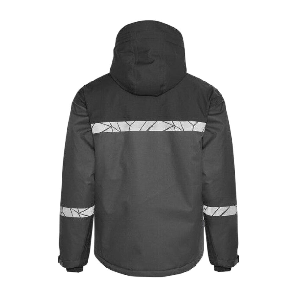 Grey-Black - Back - Projob Mens Progression 7413 Padded Jacket