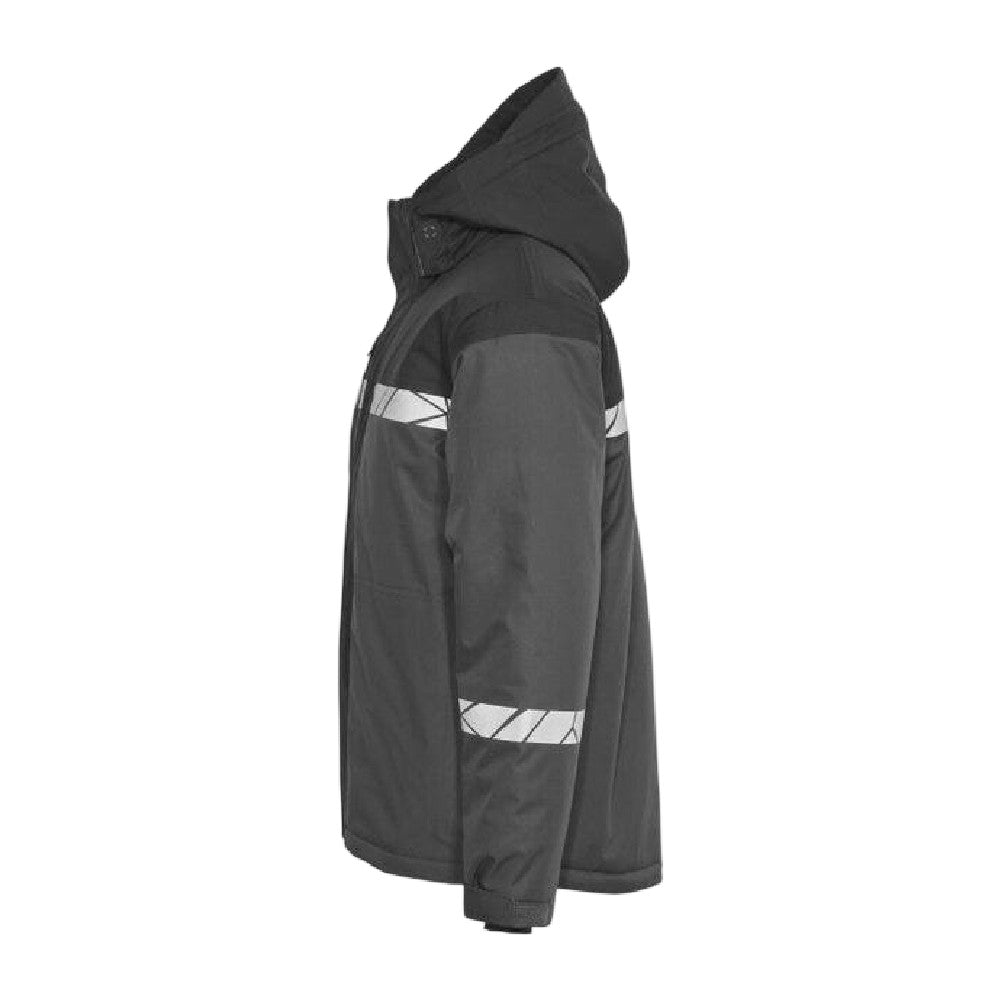 Grey-Black - Side - Projob Mens Progression 7413 Padded Jacket
