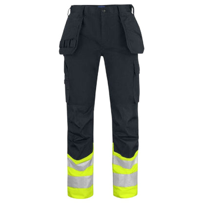 Yellow-Black - Front - Projob Mens Prio 6534 Class 1 Work Trousers