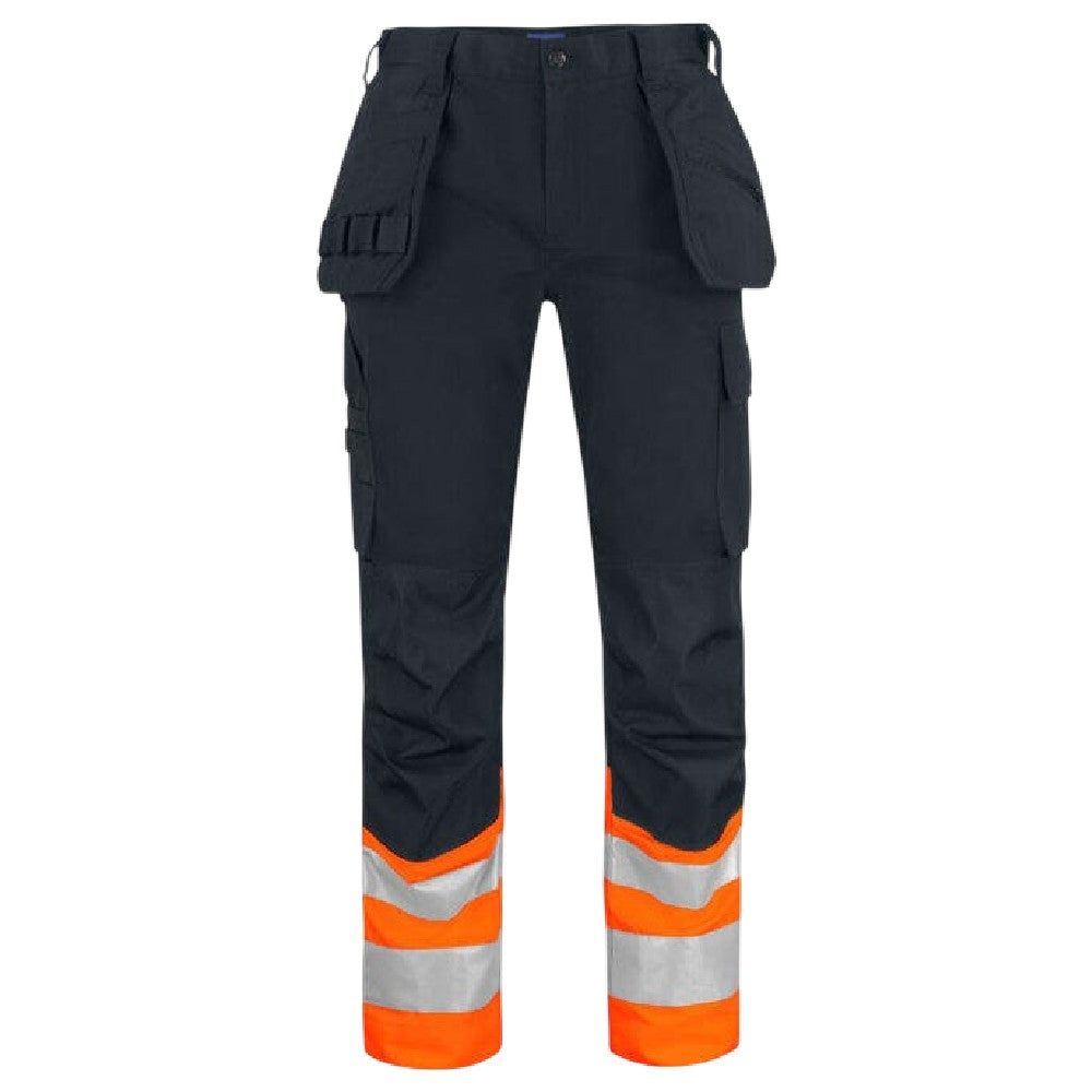 Orange-Black - Front - Projob Mens Prio 6534 Class 1 Work Trousers