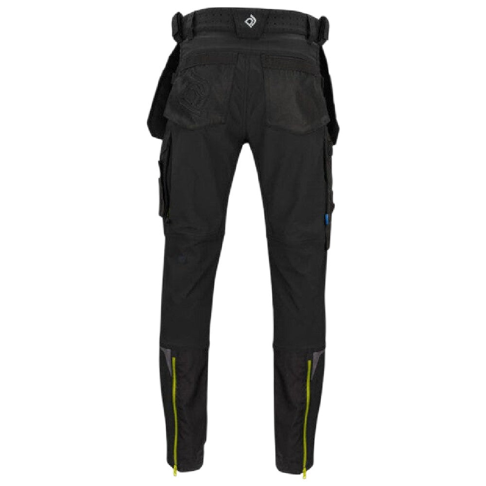 Black - Back - Projob Mens 5550 Stretch Work Trousers