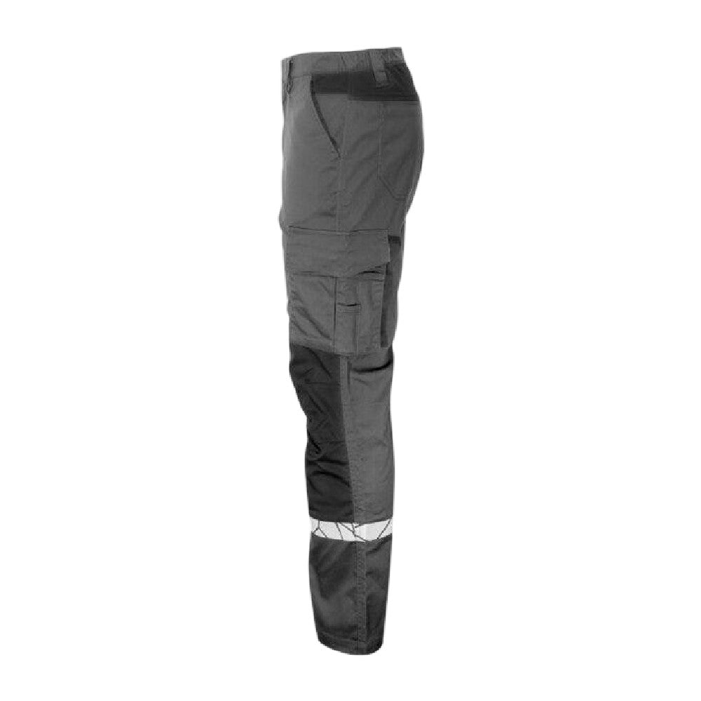 Grey-Black - Side - Projob Mens 7507 Service Work Trousers