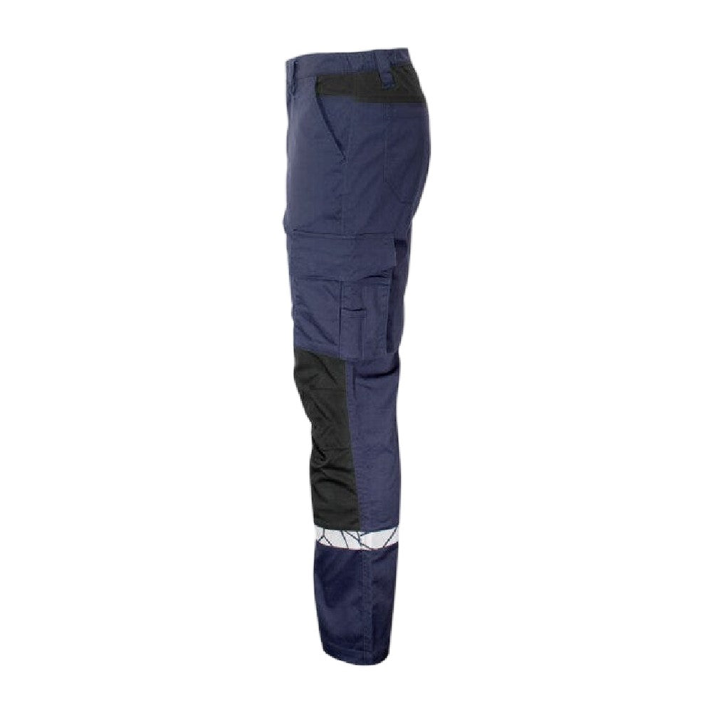 Navy-Black - Side - Projob Mens 7507 Service Work Trousers