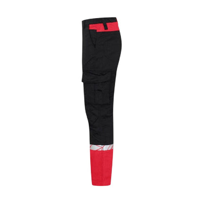 Black-Red - Side - Projob Mens 7507 Service Work Trousers