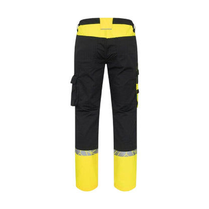 Black-Yellow - Back - Projob Mens 7507 Service Work Trousers