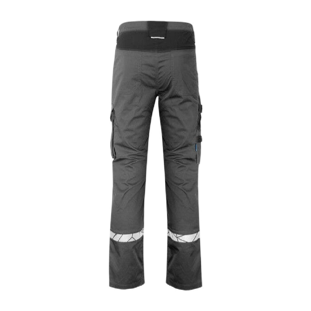 Grey-Black - Back - Projob Mens 7507 Service Work Trousers