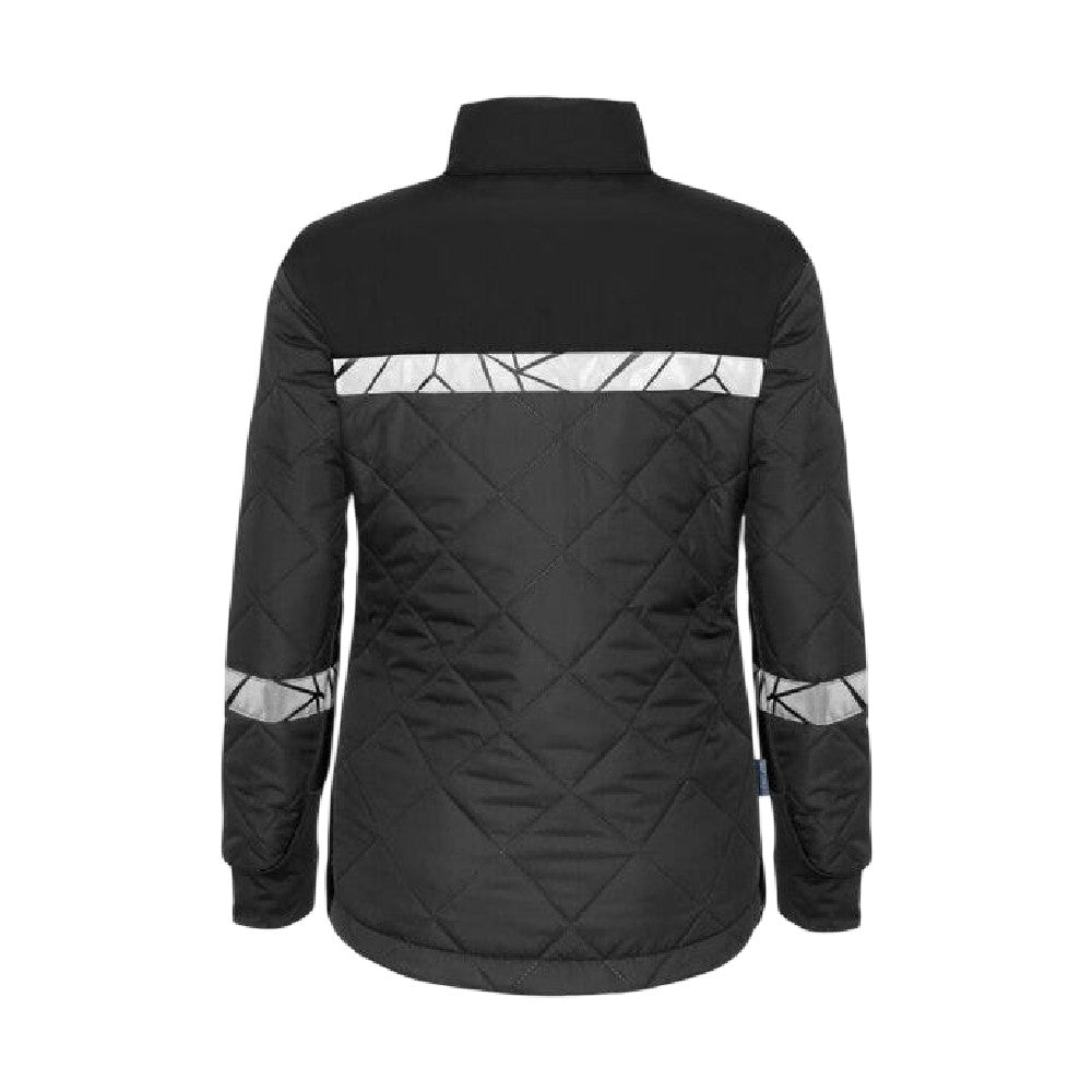 Grey-Black - Back - Projob Womens-Ladies Progression 7421 Quilted Work Jacket