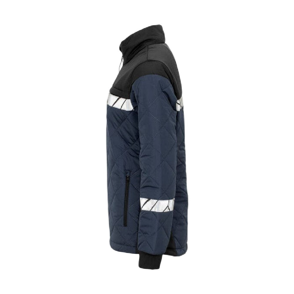 Navy-Black - Side - Projob Womens-Ladies Progression 7421 Quilted Work Jacket