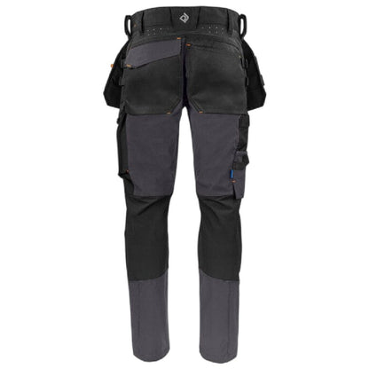 Grey - Back - Projob Mens 5551 Stretch Work Trousers