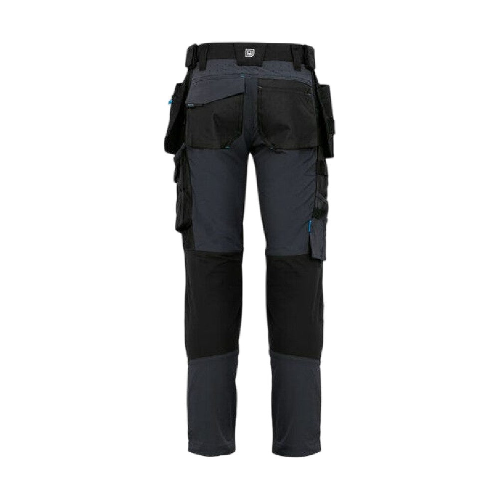 Navy - Back - Projob Mens 5551 Stretch Work Trousers