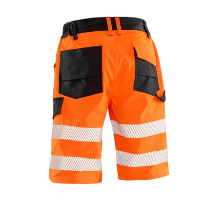 Fluorescent Orange - Back - Result Safe-Guard Mens Dynamic Stretch Work Shorts