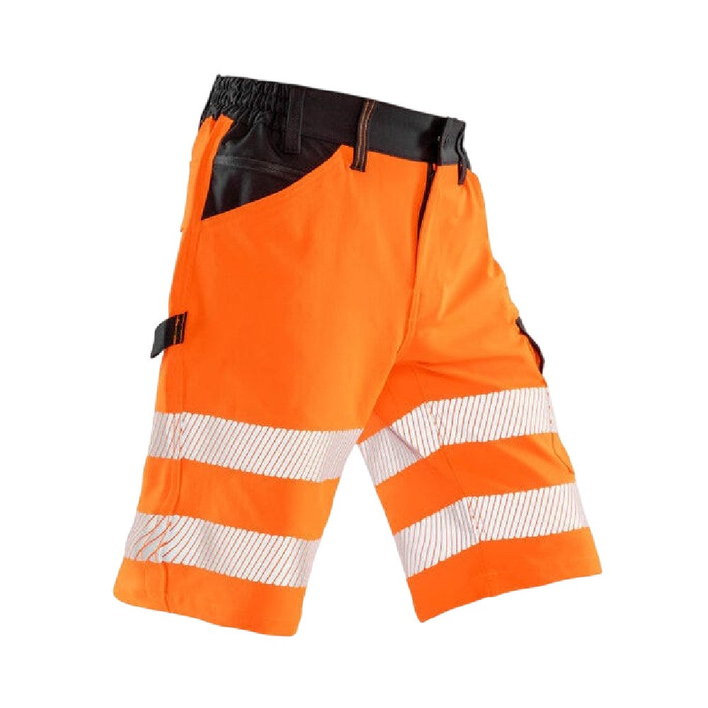 Fluorescent Orange - Side - Result Safe-Guard Mens Dynamic Stretch Work Shorts